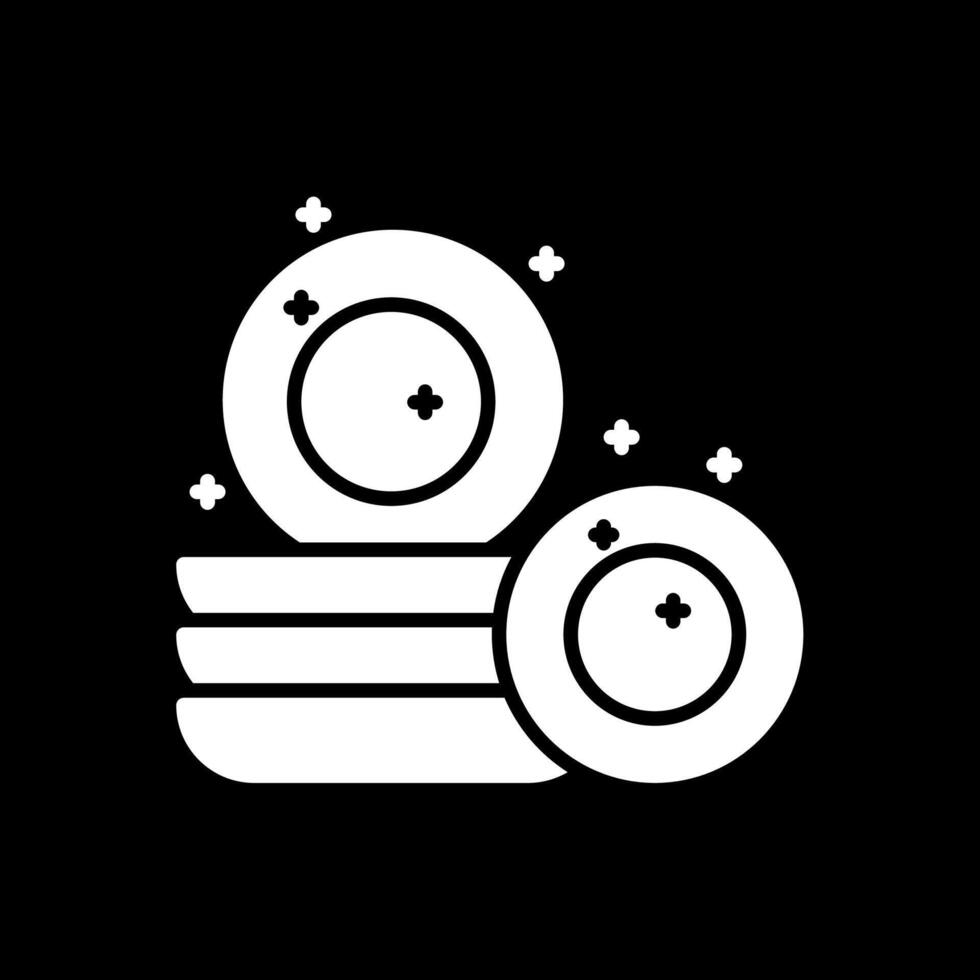 Dishes Glyph Inverted Icon Design vector
