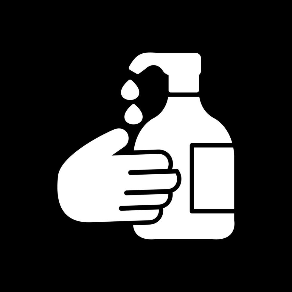 Hand Wash Glyph Inverted Icon Design vector