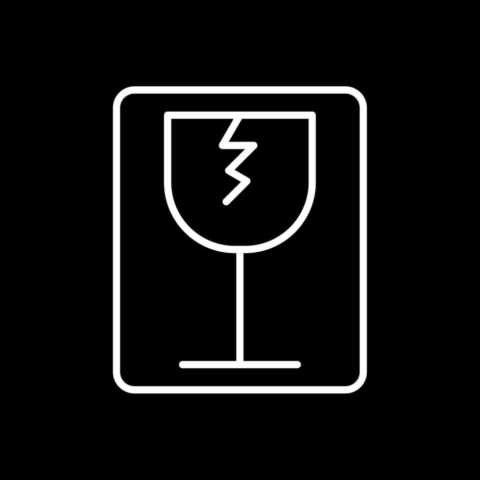 Fragile Line Inverted Icon Design vector