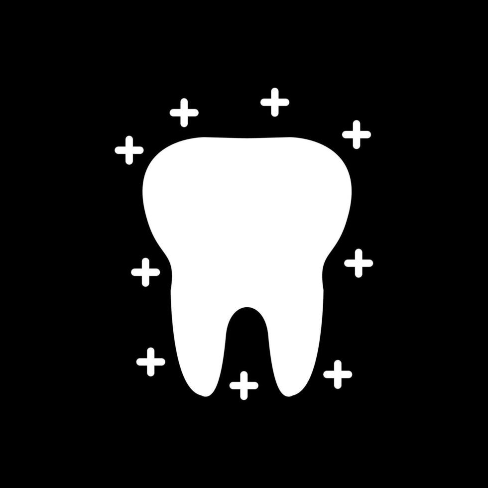 Tooth Glyph Inverted Icon Design vector