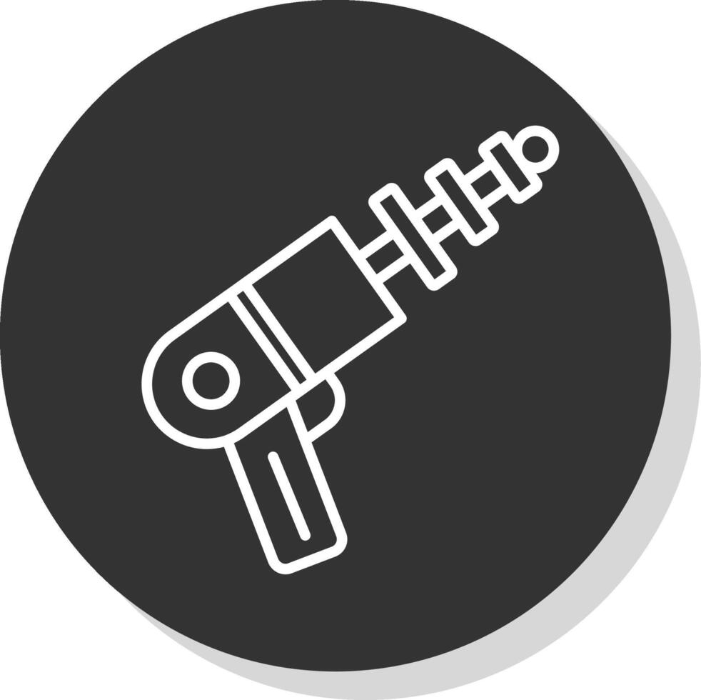 Space Gun Line Shadow Circle Icon Design vector