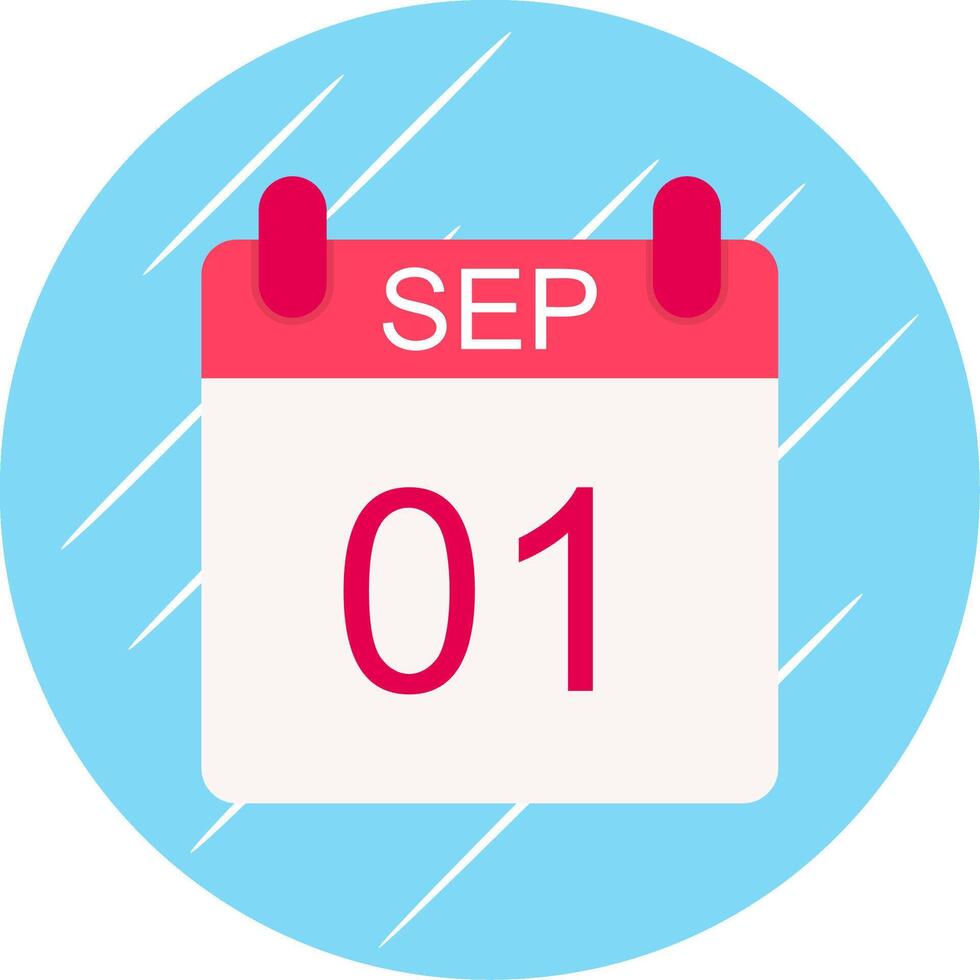 septiembre plano circulo icono diseño vector