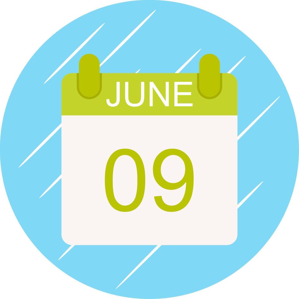 June Flat Circle Icon Design vector
