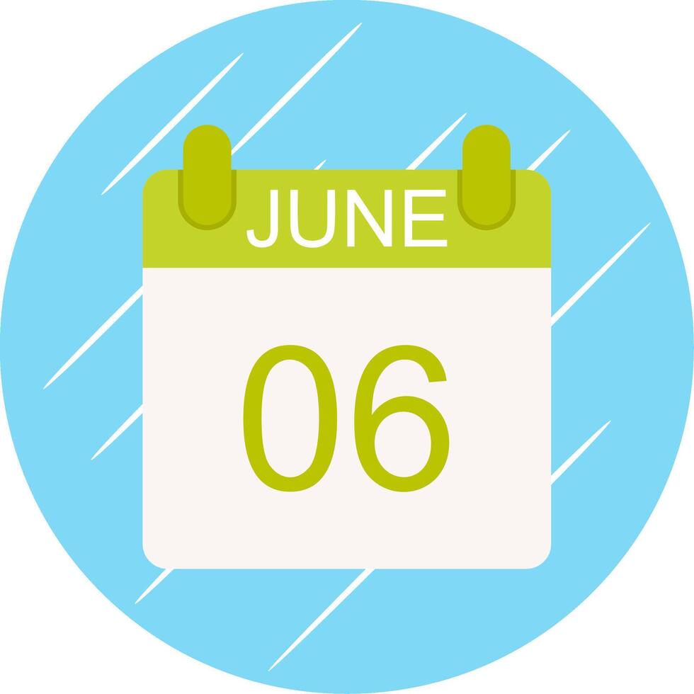 June Flat Circle Icon Design vector