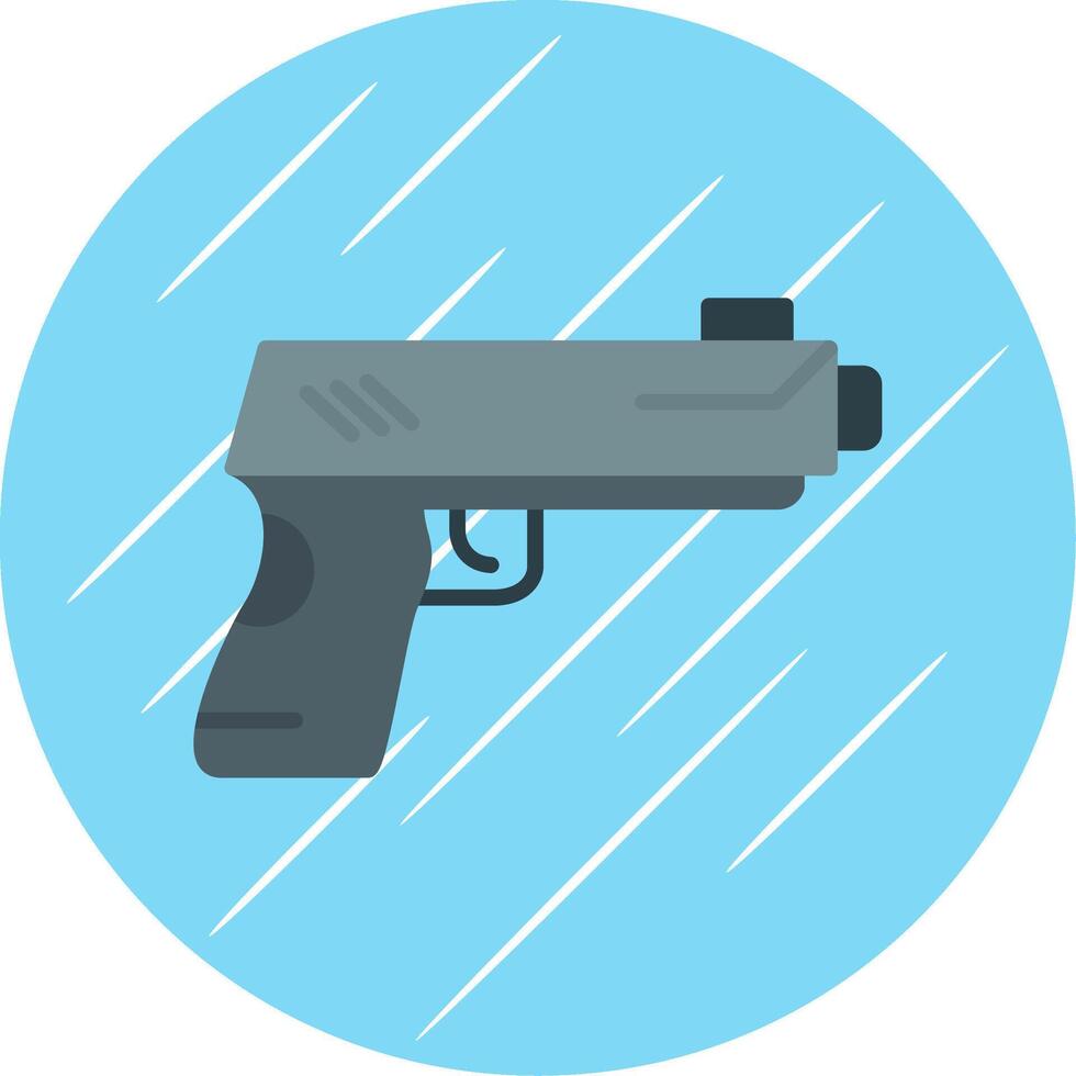 pistola plano circulo icono diseño vector