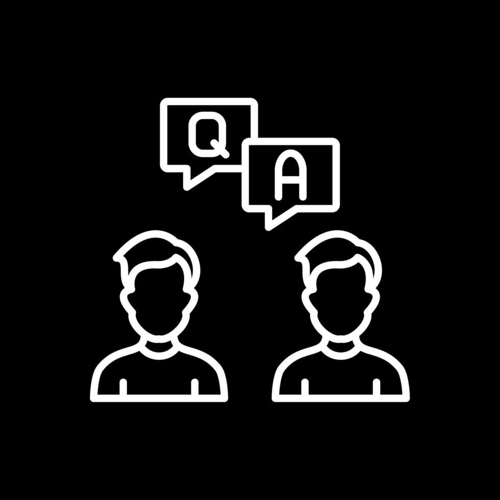 Question And Answer Line Inverted Icon Design vector