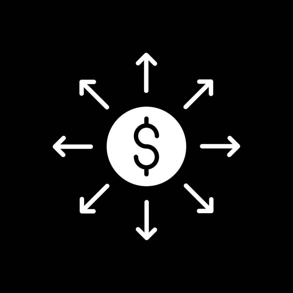 Dollar Network Glyph Inverted Icon Design vector