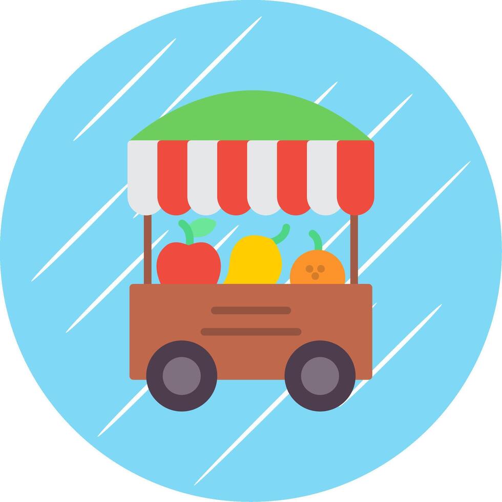 Fruit Stand Flat Circle Icon Design vector