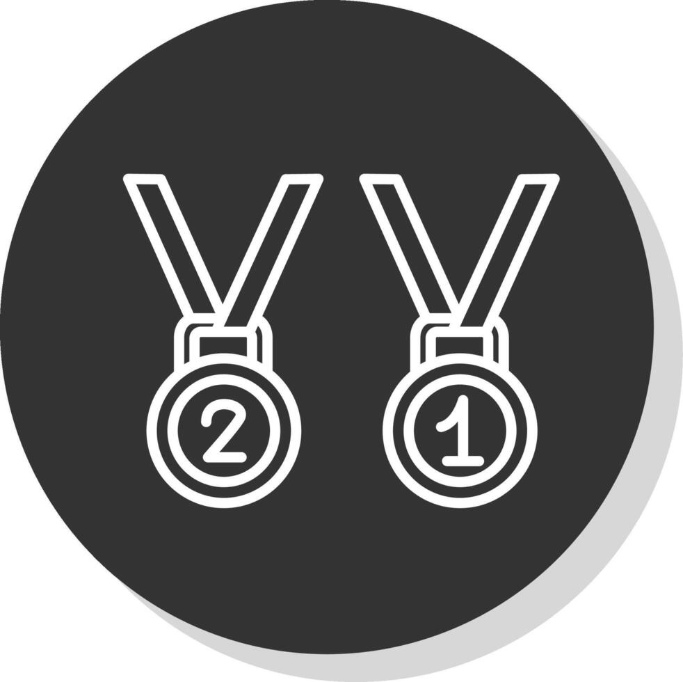 Medals Line Shadow Circle Icon Design vector