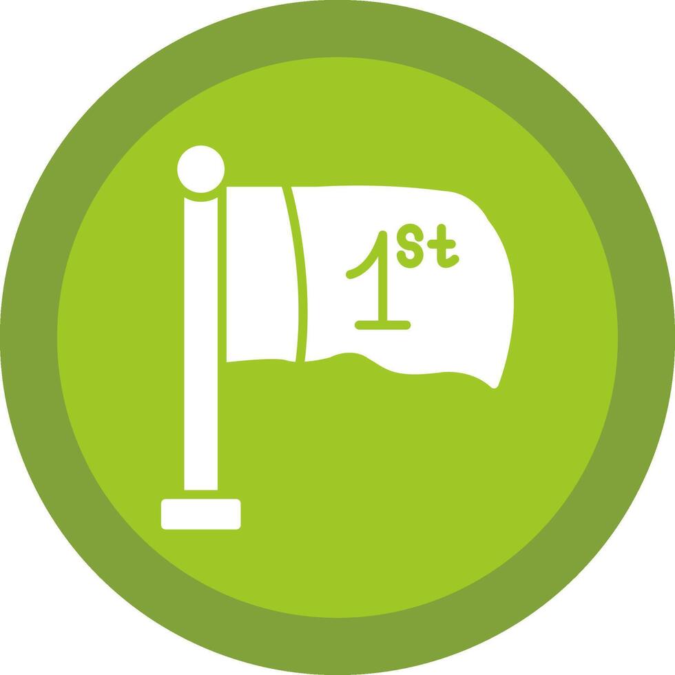 Flag Line Shadow Circle Icon Design vector