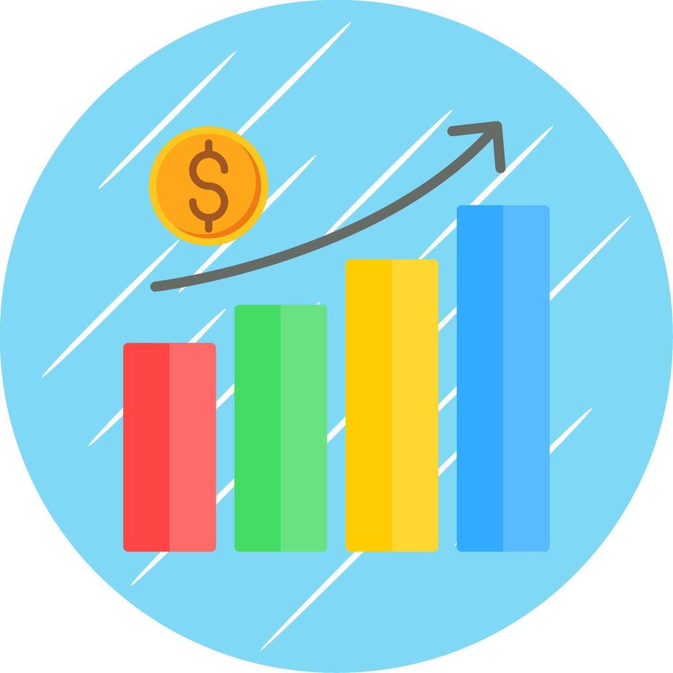 Money Growth Flat Circle Icon Design vector