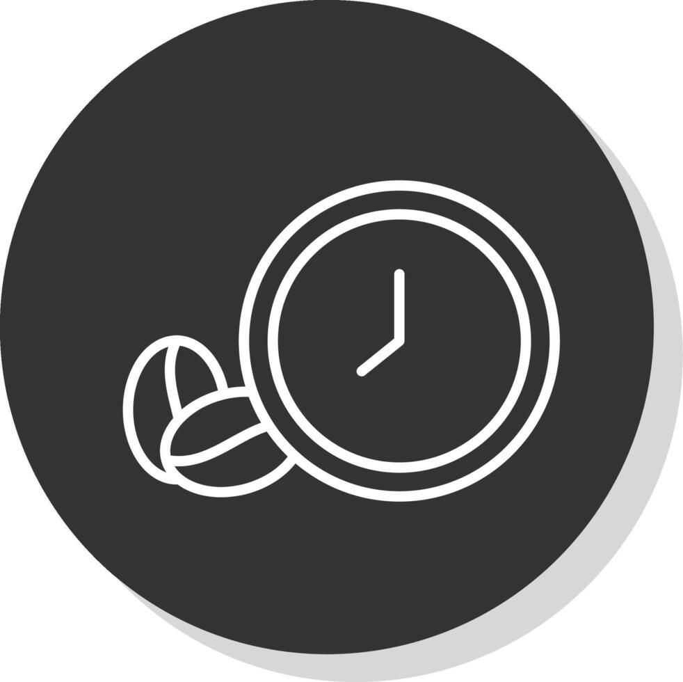 Coffee Time Line Shadow Circle Icon Design vector