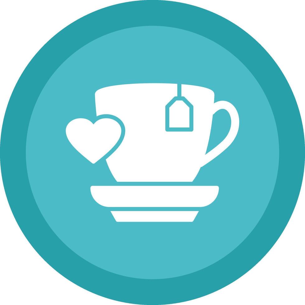 Love Coffee Line Shadow Circle Icon Design vector