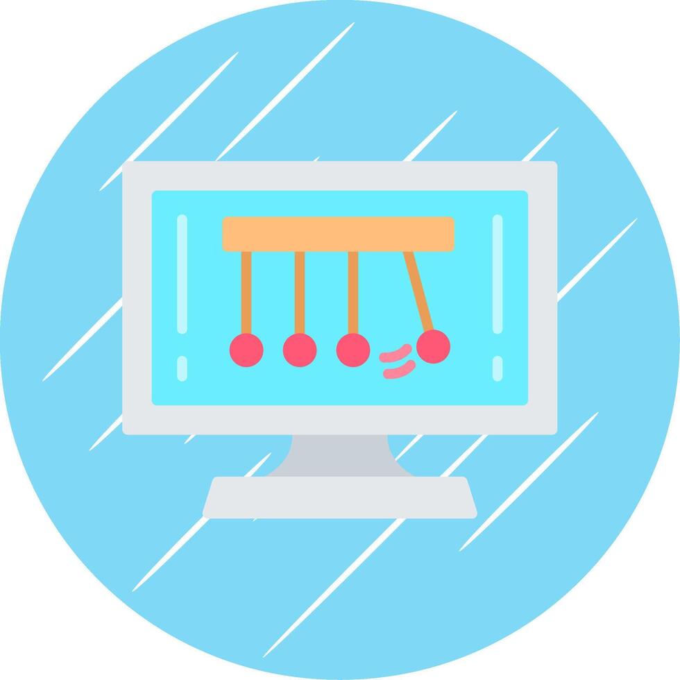 Newtons Cradle Flat Circle Icon Design vector