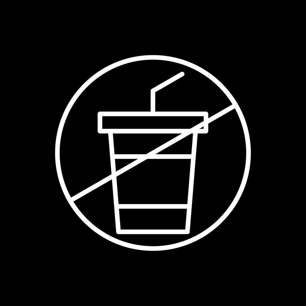 No Drink Line Inverted Icon Design vector