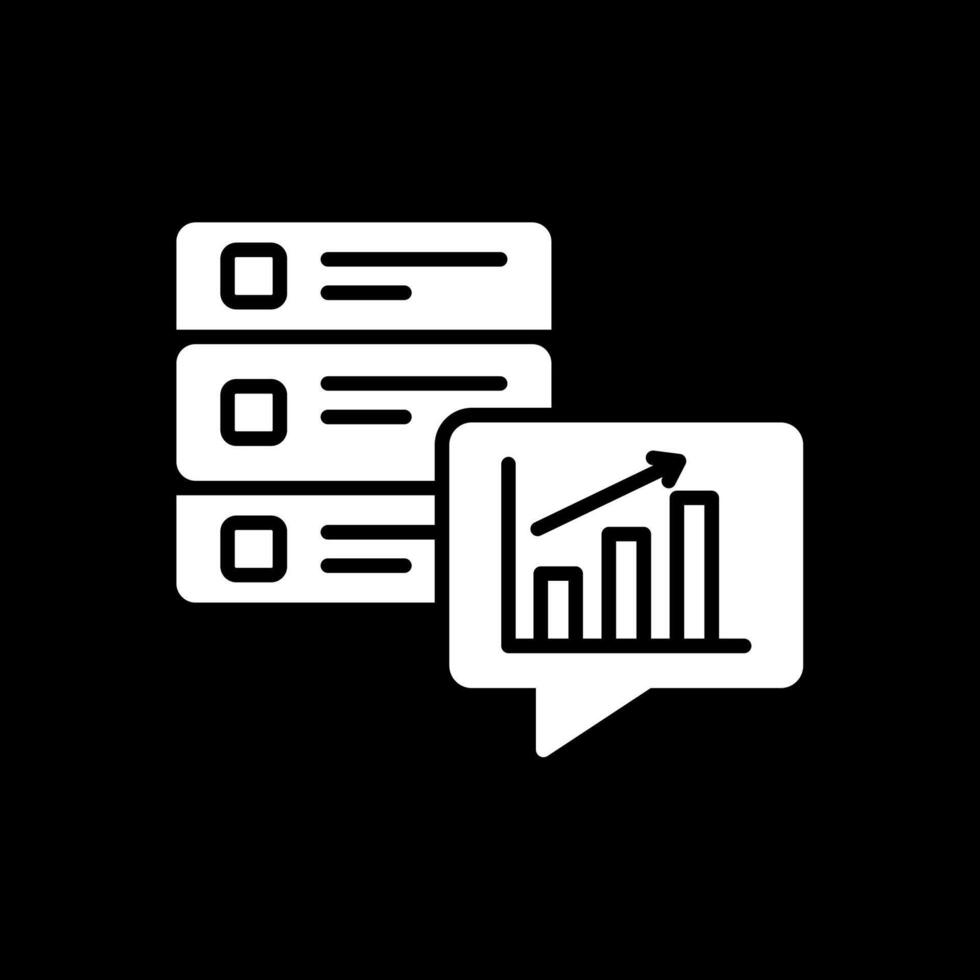 Data Analytics Glyph Inverted Icon Design vector