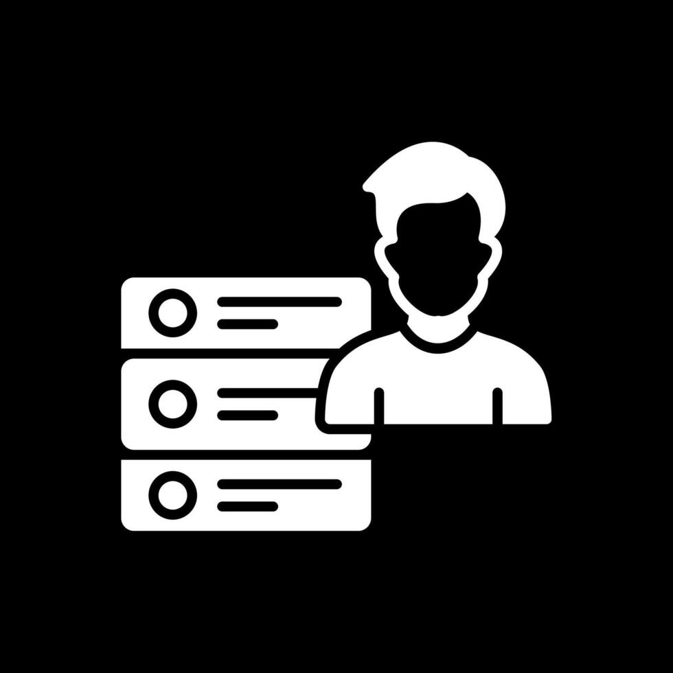 User Data Glyph Inverted Icon Design vector