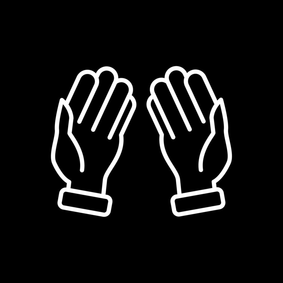 Praying Line Inverted Icon Design vector