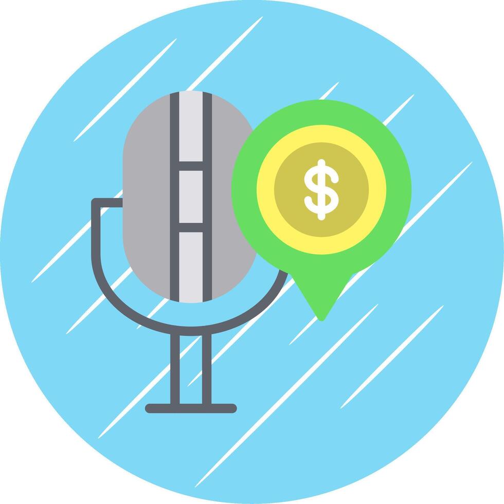 Finance podcast Flat Circle Icon Design vector