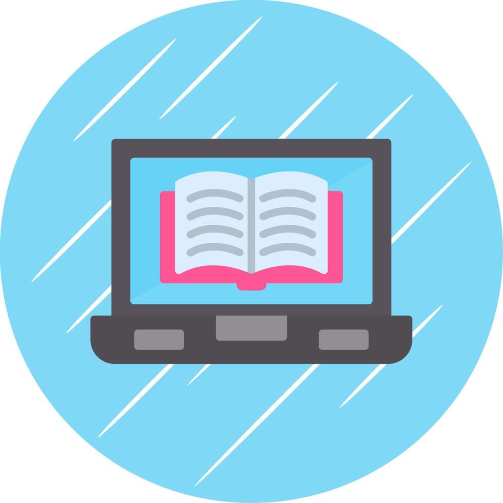 Laptop Screen Flat Circle Icon Design vector