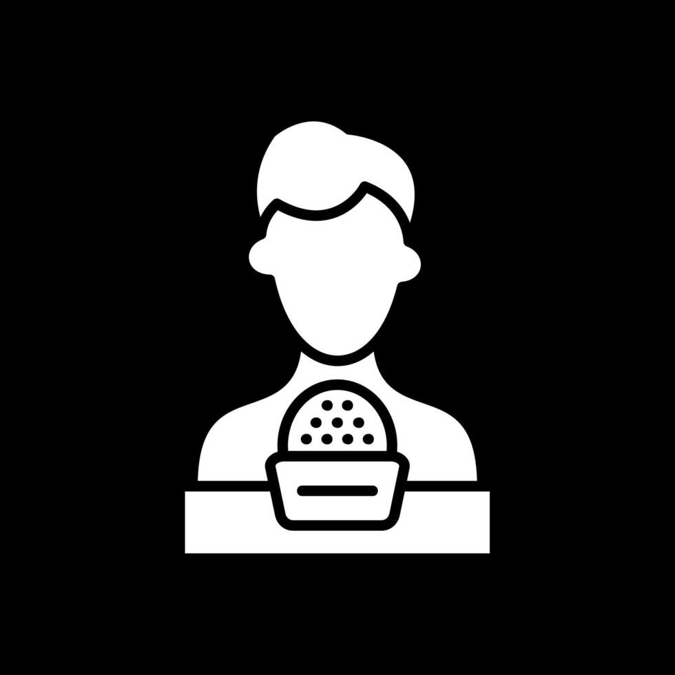 Journalist Glyph Inverted Icon Design vector