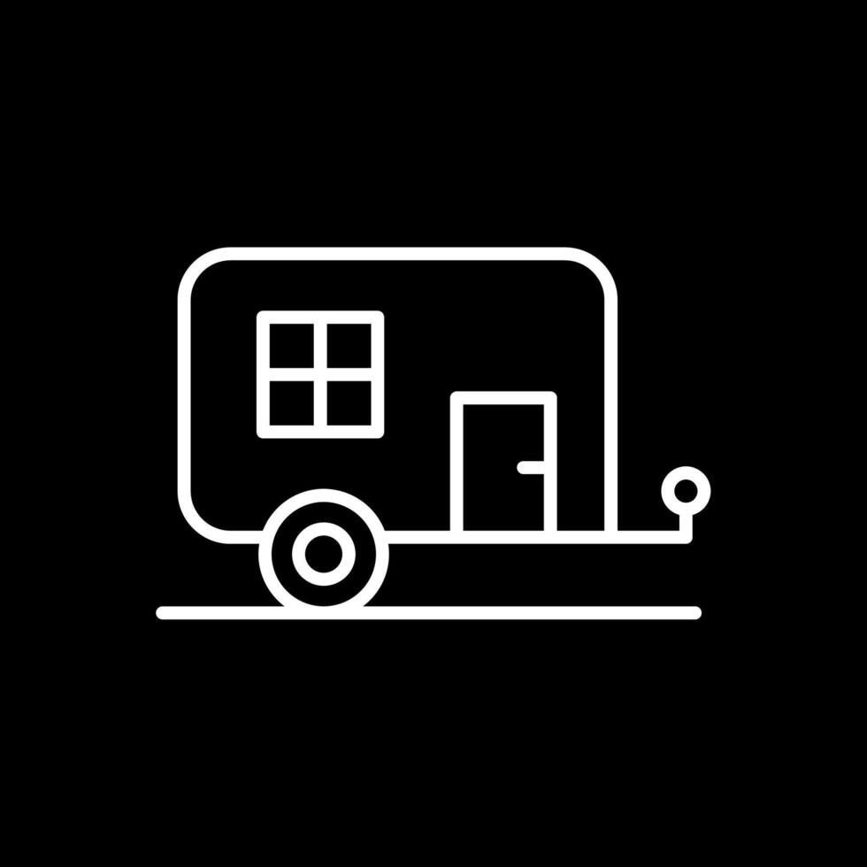 Caravan Line Inverted Icon Design vector