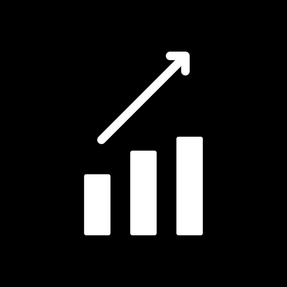 Arrow Chart Glyph Inverted Icon Design vector