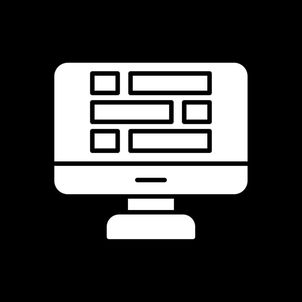 Dashboard Glyph Inverted Icon Design vector
