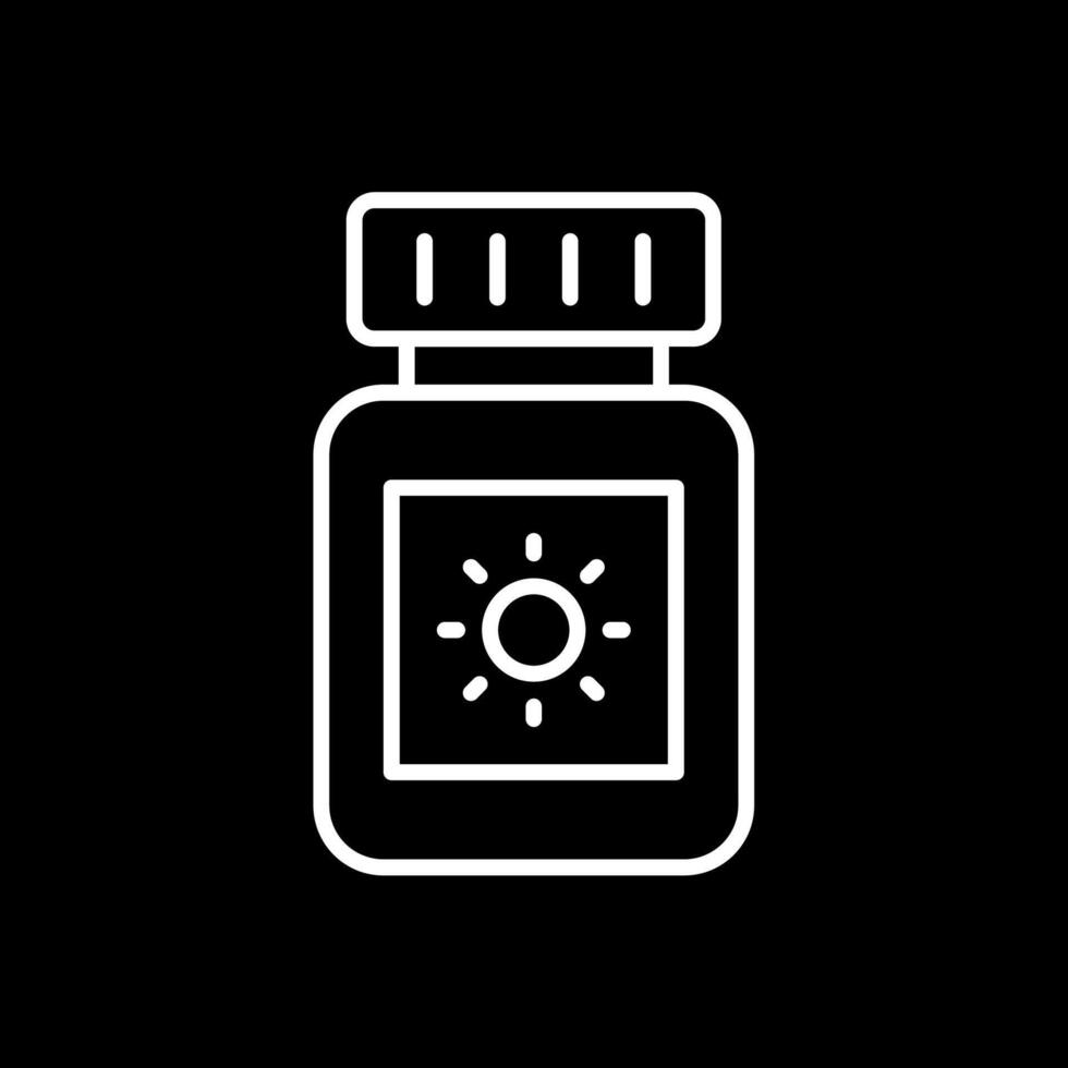 Sun Block Line Inverted Icon Design vector
