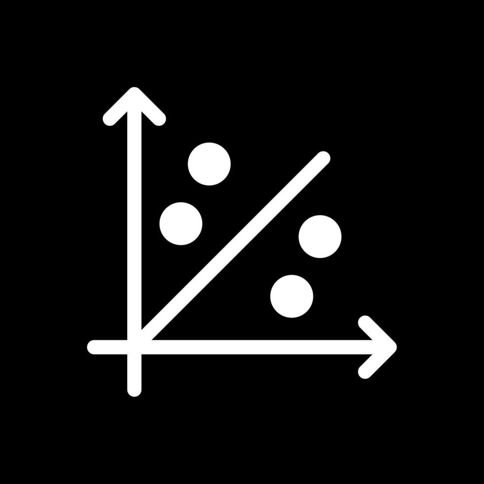 Scatter Graph Glyph Inverted Icon Design vector