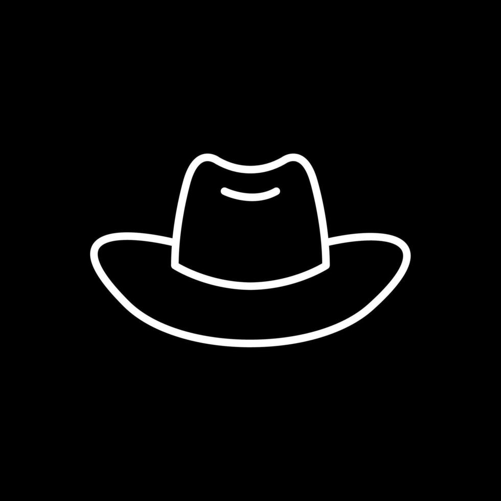 Cowboy Hat Line Inverted Icon Design vector