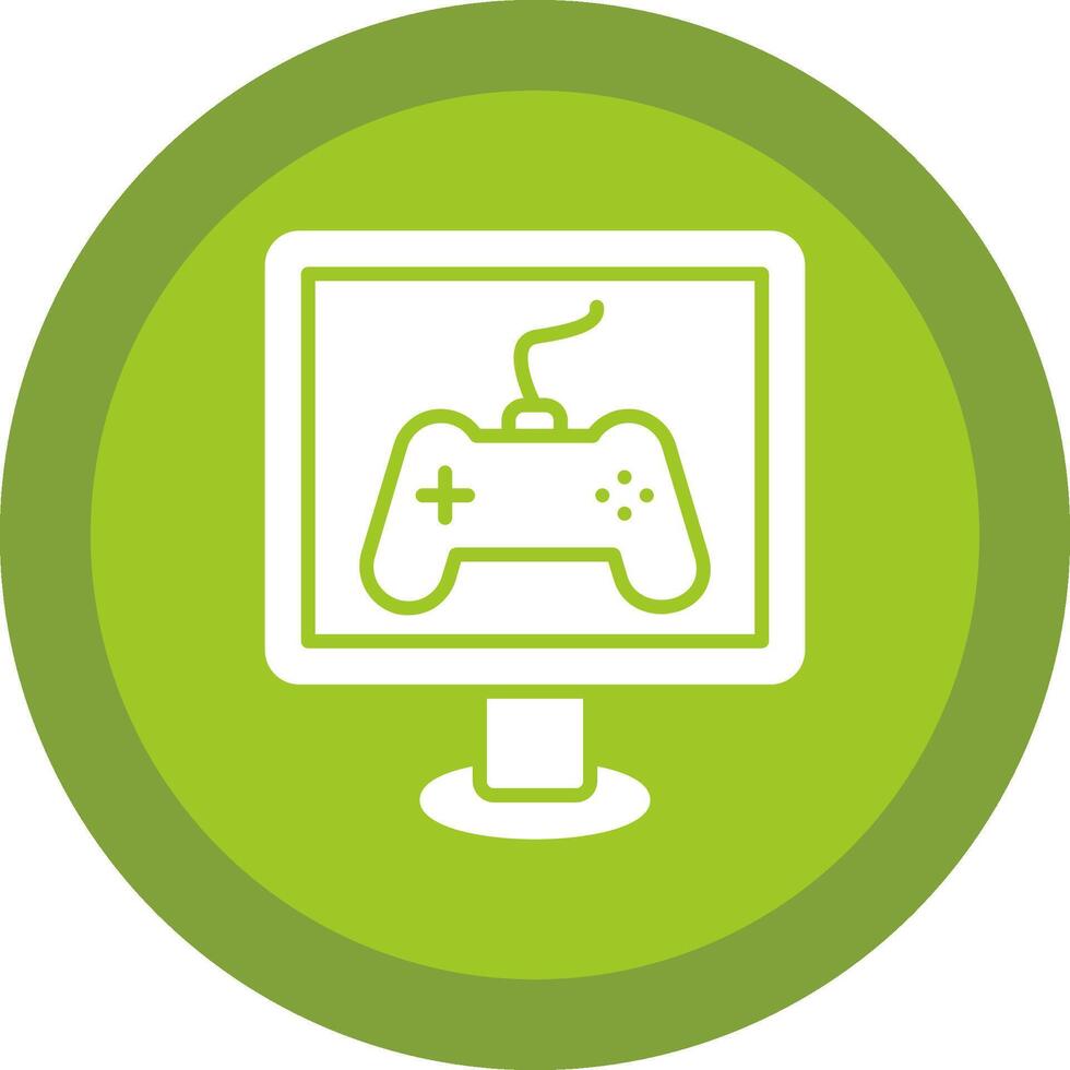 Gaming Line Shadow Circle Icon Design vector