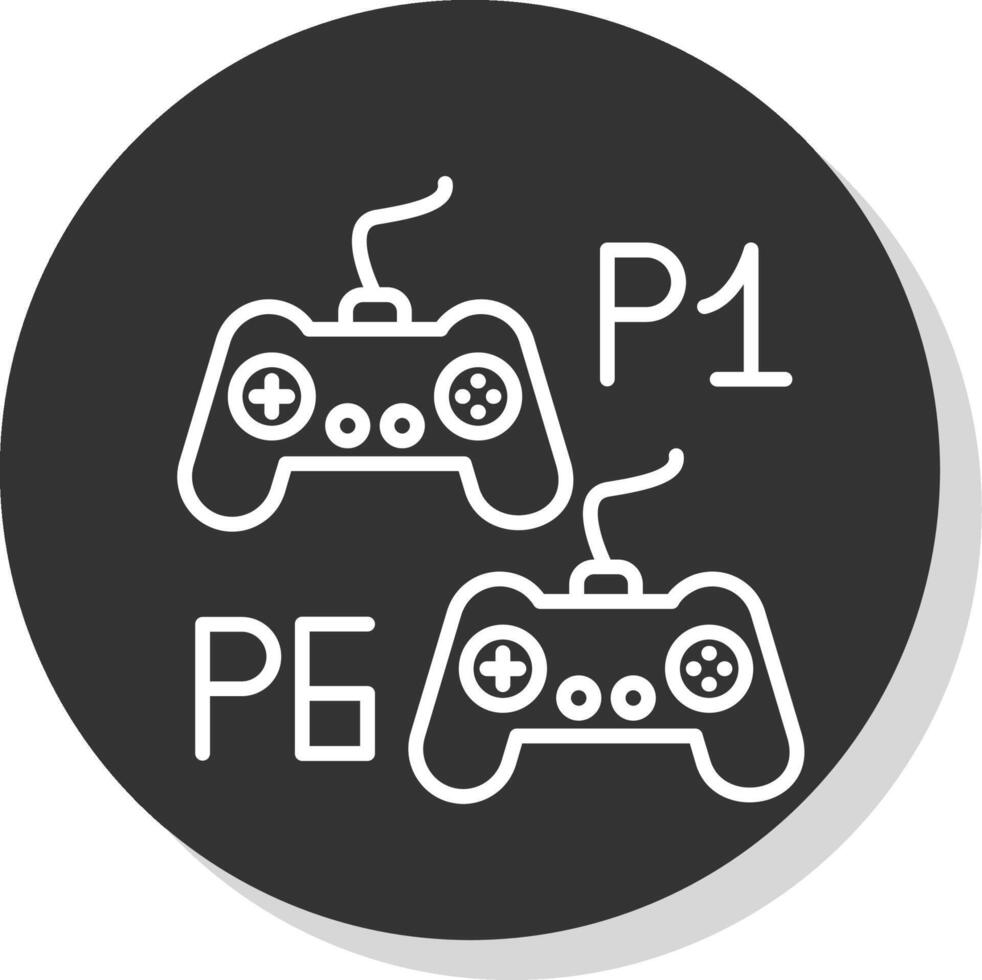 Player Versus Player Line Shadow Circle Icon Design vector