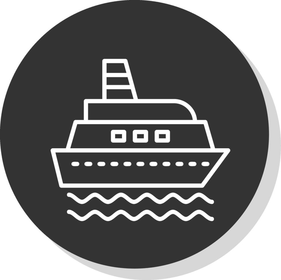 Ship Line Shadow Circle Icon Design vector