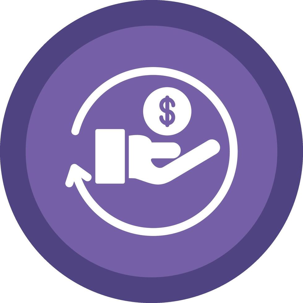 Refund Line Shadow Circle Icon Design vector
