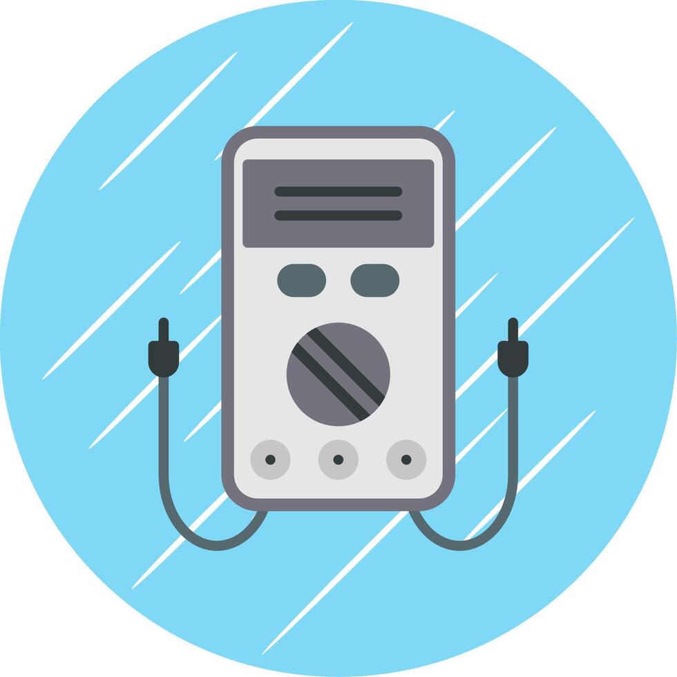 Multimeter Flat Circle Icon Design vector
