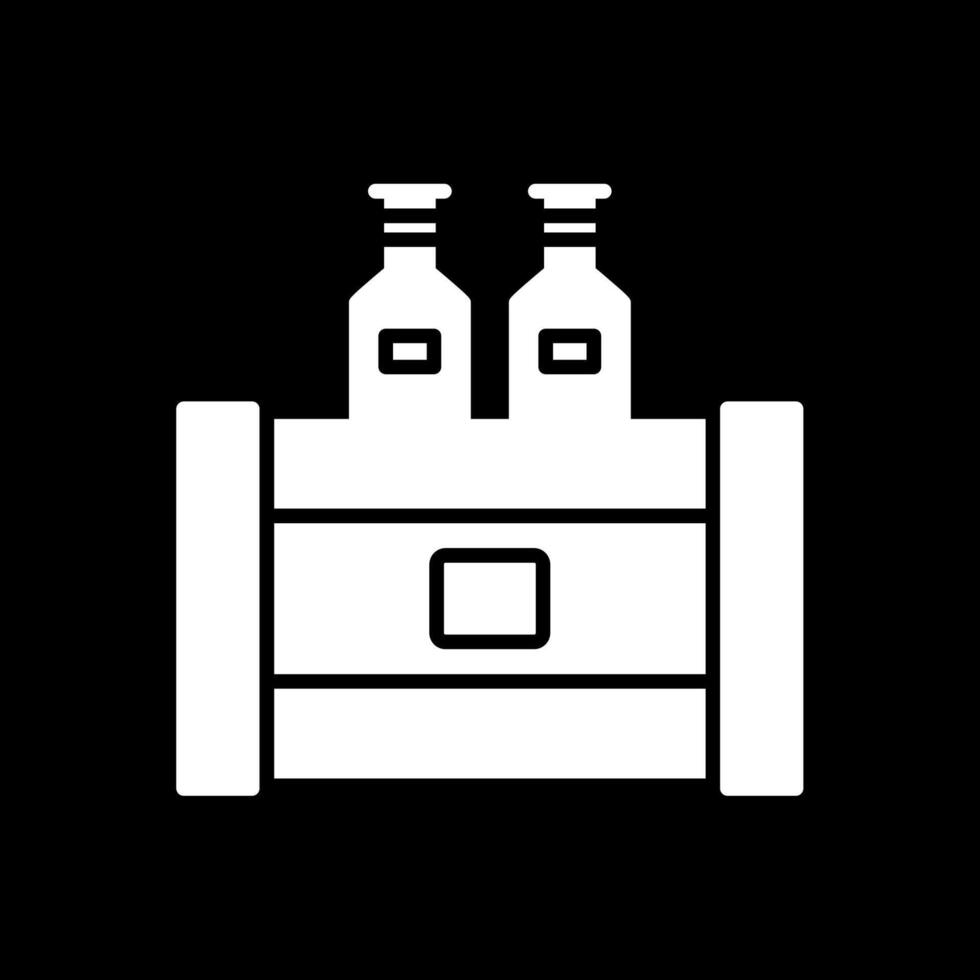 Beer Box Glyph Inverted Icon Design vector