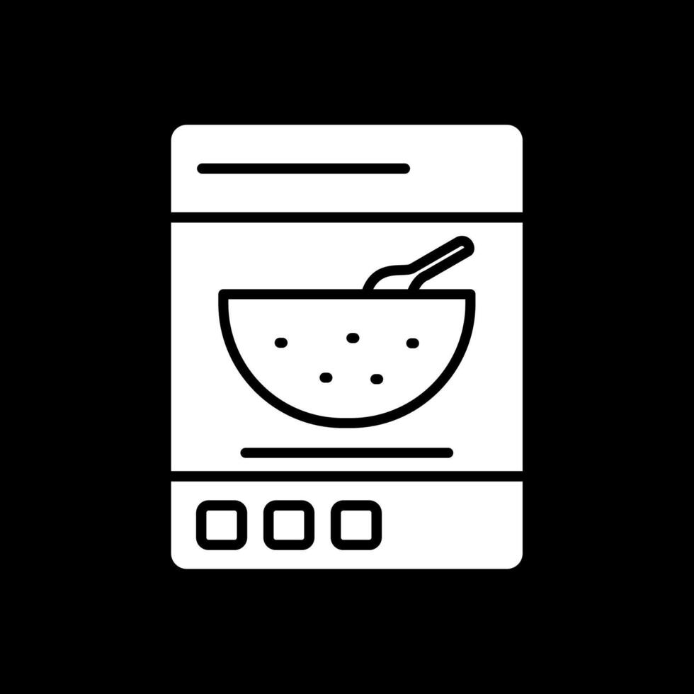 Cereals Glyph Inverted Icon Design vector