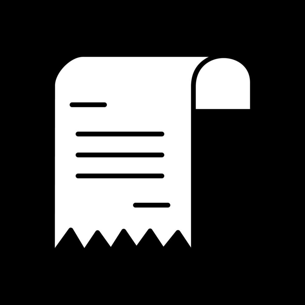 Receipt Glyph Inverted Icon Design vector
