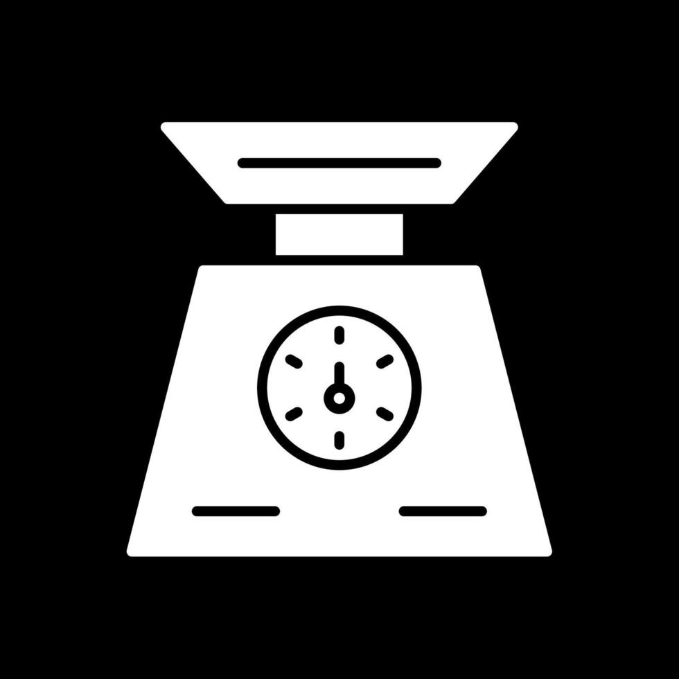 Weigh Scale Glyph Inverted Icon Design vector