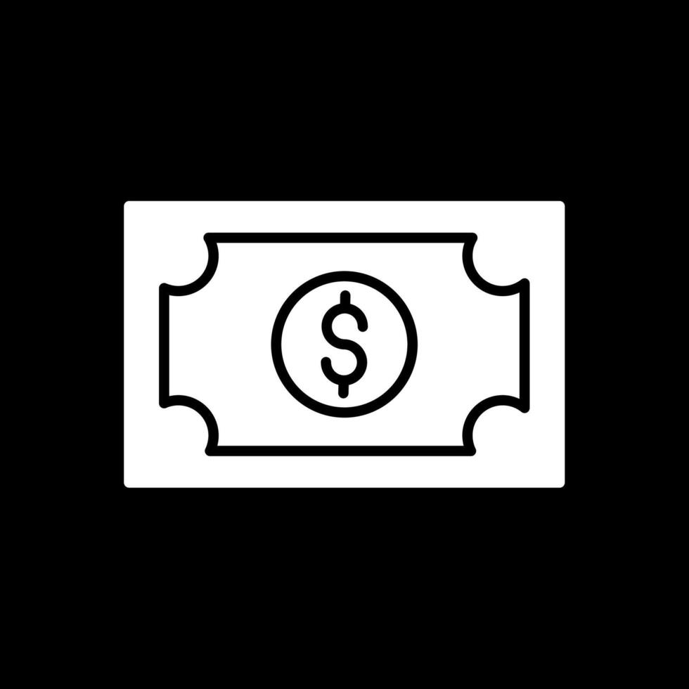 Money Glyph Inverted Icon Design vector