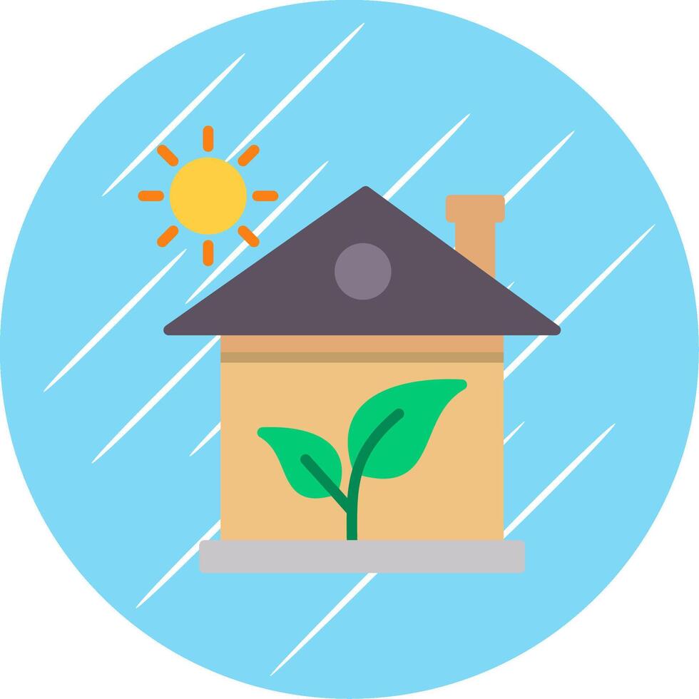 Green House Flat Circle Icon Design vector