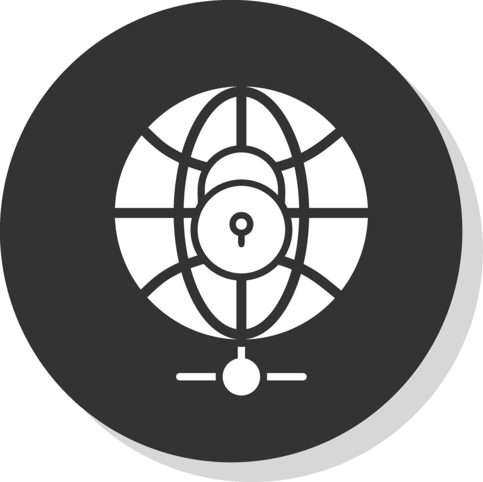 Security World Glyph Shadow Circle Icon Design vector