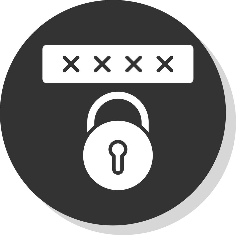 Security Code Glyph Shadow Circle Icon Design vector