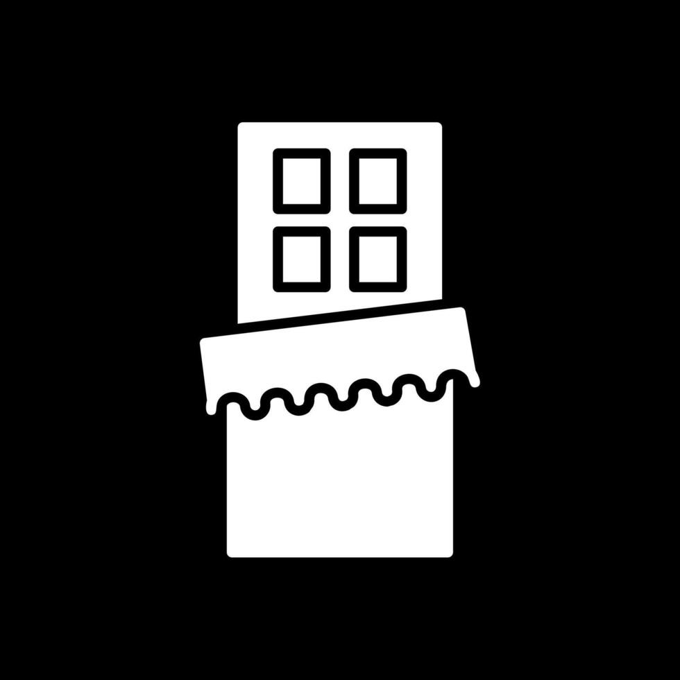 Chocolate Bar Glyph Inverted Icon Design vector