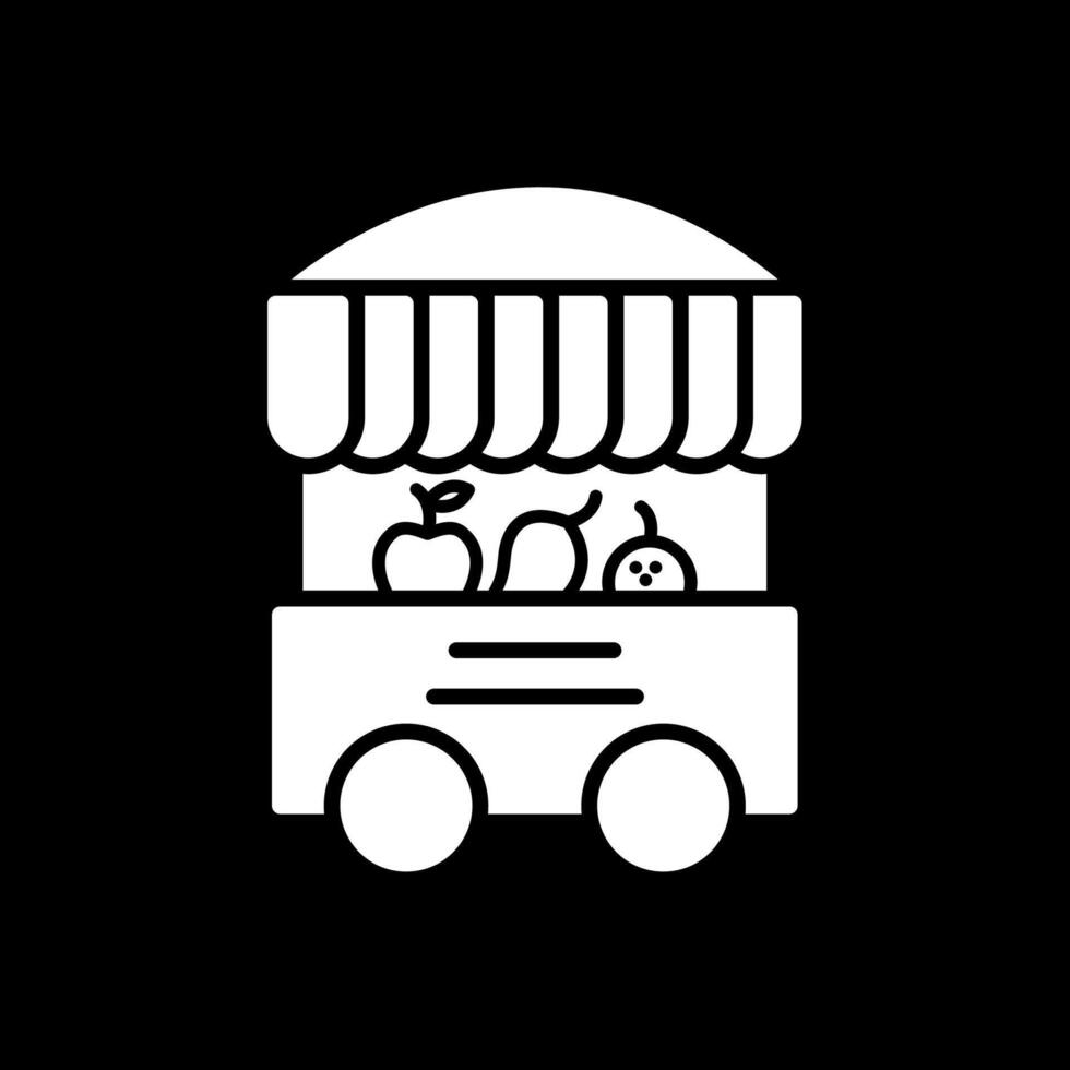Fruit Stand Glyph Inverted Icon Design vector