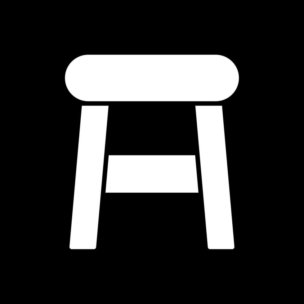 Stool Glyph Inverted Icon Design vector