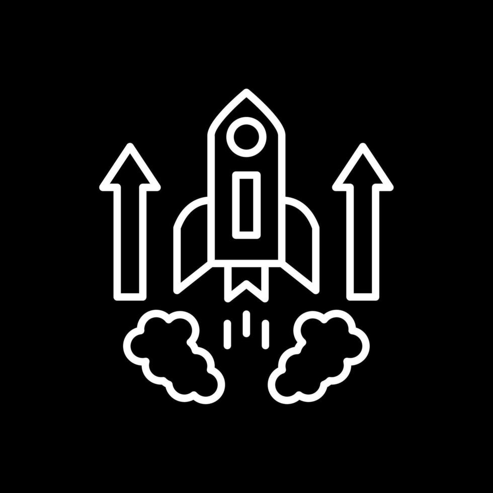 Rocket Line Inverted Icon Design vector