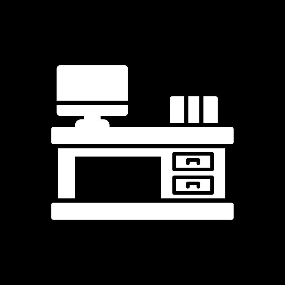 Work Space Glyph Inverted Icon Design vector