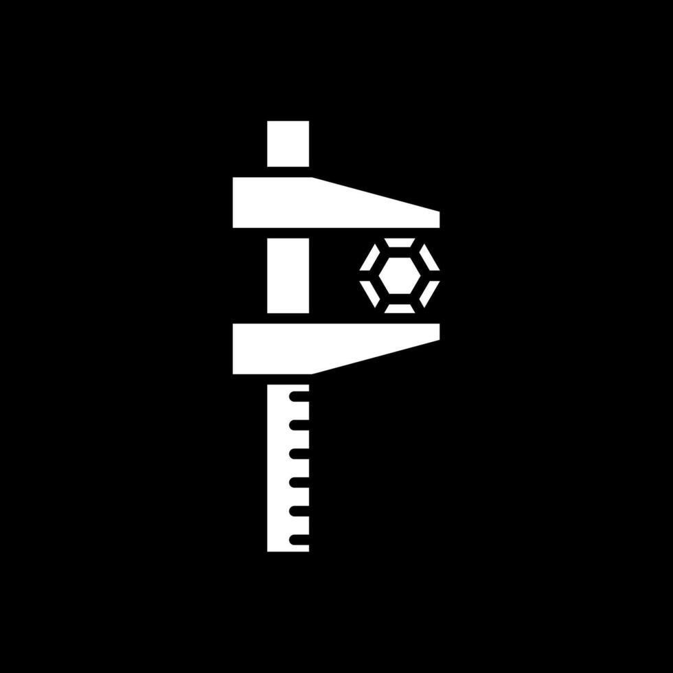 Caliper Glyph Inverted Icon Design vector